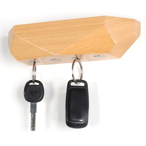 OCIOLI Key Holder Wall Mount Magnetic Key Holder Key Rack Key Hanger Key Hooks for Wall, Home Decor, House Decor, Apartment Decor, Living Room (Wood) - color: Wood