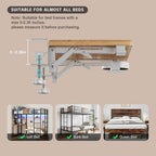 Magheo Bedside Shelf Wood, Foldable Clip-On Bed Shelf for Top Bunk Space Saving Bed Side Table Tray for College Dorm Essentials,Loft Nightstand Organizer Tray with Removable Cup Holder, Hooks - size: Foldable+cup holder/hooks