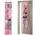 GOMAJI Over the Door 12 Pocket Hanging Shoe Organizer, Pink - color: Pink