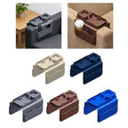 Silicone Sofa Armrest Tray Featuring Drink Holder and Side Pockets for Remote Phone and Snacks Storage Sofa Arm Tray Arm Organizers - color: lan she