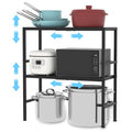 2-Tier Expandable Metal Storage Shelves, 150LBS Heavy Duty Shelving Units and Storage,Adjustable Utility Organization and Storage Shelf Rack For Kitchen Garage Laundry Bathroom Pantry Warehouse - size: 2 Tier：11.8"D x 28.3"W x 30.9"H