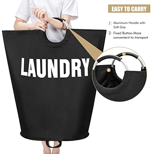 Maxsilan 160L XX-Large Laundry Basket, Freestanding Tall Clothes Hamper, Collapsible Laundry Bag, Black - color: Black, size: 160l