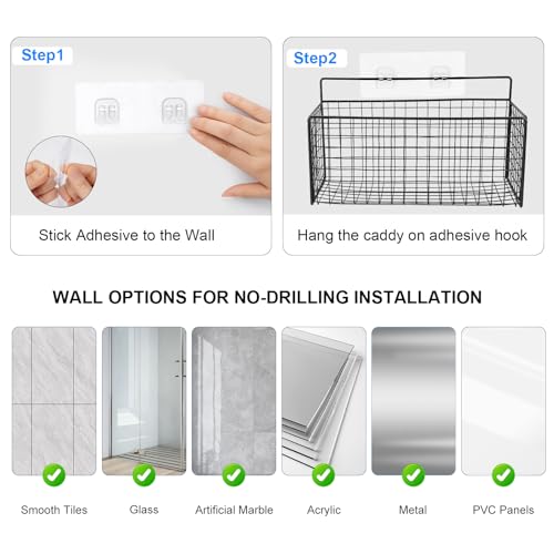 2 Pack Large Adhesive Cabinet Organizer - Lid Organizer Inside Cabinet Wall Mounted Pantry Door Caddy for Kitchen Containers Lid Kitchen Under Sink Basket