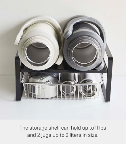 Yamazaki Home Tower Expandable Support Rack - Kitchen Storage Shelf Organizer - Small - Steel - color: Black