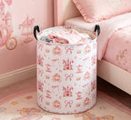 Essme Kids Laundry Basket,Castle Hamper Waterproof Storage Bin for Girls, Pink Hamper,Gift Baskets(Castle) - color: Castle