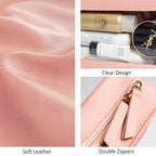 LETGO Clear Makeup Bags, TSA Approved Toiletry Bag with Zipper, Clear Makeup Organizer Fit Carry-on Travel Essentials,Clear Cosmetic Bags for Women Men (C-Pink) - color: C-Pink