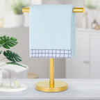 T-Shape Bath Hand Towel Holder Stand, Stainless Steel Free Standing Hand Towel Rack, for Bathroom Kitchen & Countertop, Golden - color: Golden-1 Pack
