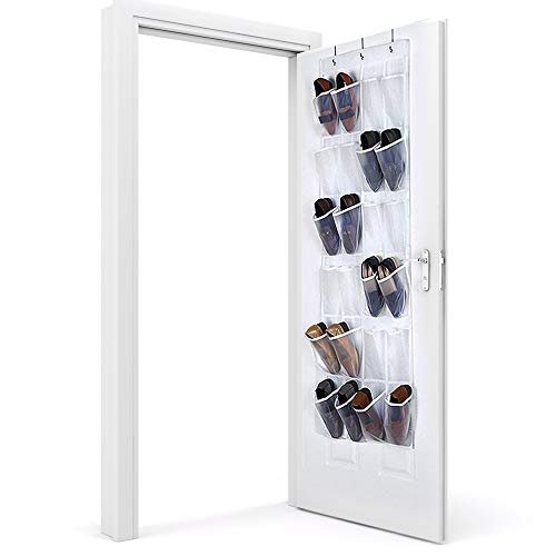 Over the Door Shoe Organizer [White/Clear] - size: 1 PK