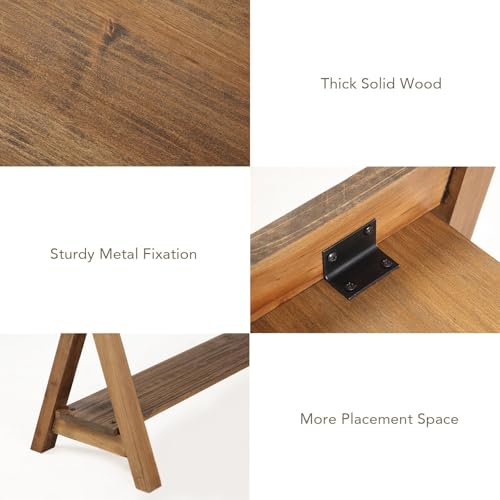 Wnutrees Farmhouse Wood Bench, Rustic Indoor Storage Bench for Entryway, Living Room, Dining Room, Solid Wood Construction, Original Wood - size: 30" wood bench