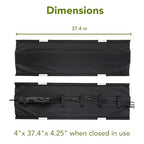 PERFECT POSTURE Mesh Cable Organizer – Under Desk Cable Management with Adjustable Straps, Flexible Mesh, Easy-Access Design, & Standing Desk Compatible – 37.4” (Black) - color: Black, size: 38"