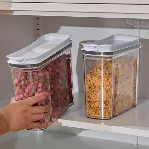 FreshKeeper Cereal Containers Storage Set, Airtight Food Storage Container with Lid 3.5L,2PCS BPA-FREE Plastic Pantry Organization Canisters for Rice Cereal Flour Sugar Dry Food in Kitchen… - color: 2PACK-3.5L