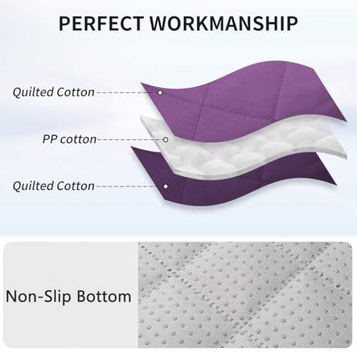 Sofa Armrest Organizer,Couch Remote Control Holder with 14 Pockets Waterproof Non Slip Recliner Organizer for TV Remotes Caddy, Book, Magazines, Ipad (Purple) - color: Purple
