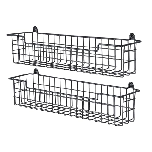 Spice Rack Organizer Wall Mount, Spice Organization Storage Shelf for Cabinet Door, 2 Packs Wall Spice Rack Saving Space for Kitchen, Black - color: Black-2 Pack