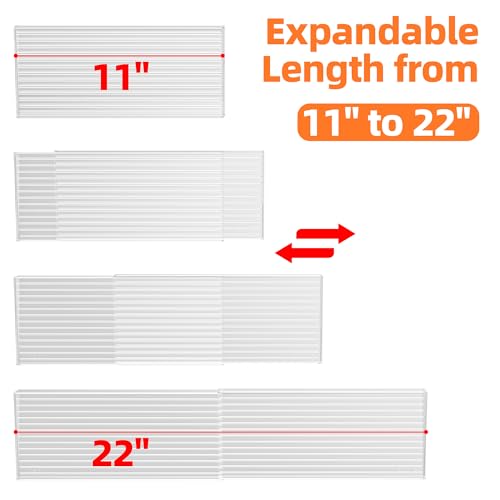 MUDEELA Clear Spice Drawer Organizer, 4 Tier- 2 Set (8 Packs) Spice Rack for Drawer, Expandable From 11" to 22" Kitchen Seasoning Organizers and Storage for Drawer (Jars not included) - color: Clear, size: 8 Packs