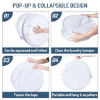 Seiritex Mesh Popup Laundry Hamper 115L Collapsible Laundry Basket Extra Large Capacity Foldable Clothing Storage Basket with Handles No Lid 26 H x 18 W x 18 L (White) - color: White-1