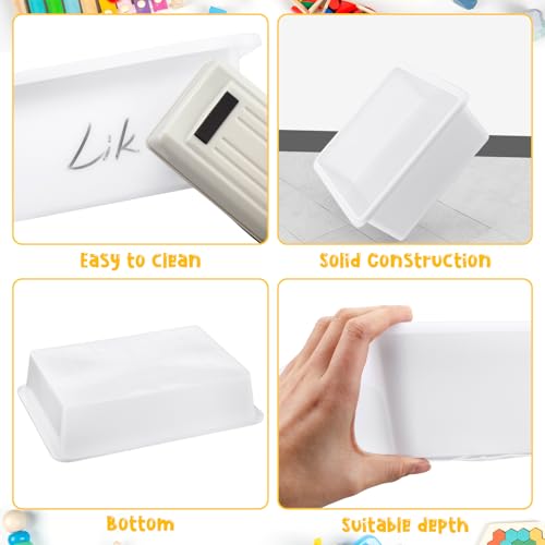 Hoteam 10 Pcs Flat Storage Organizer Tray Bin Paper Tray for Classroom Plastic Stackable File Organizer for School Office Teacher Book Organization(White,13.78 x 9.84 x 3.15 Inch) - color: White, size: 13.78 x 9.84 x 3.15 Inch