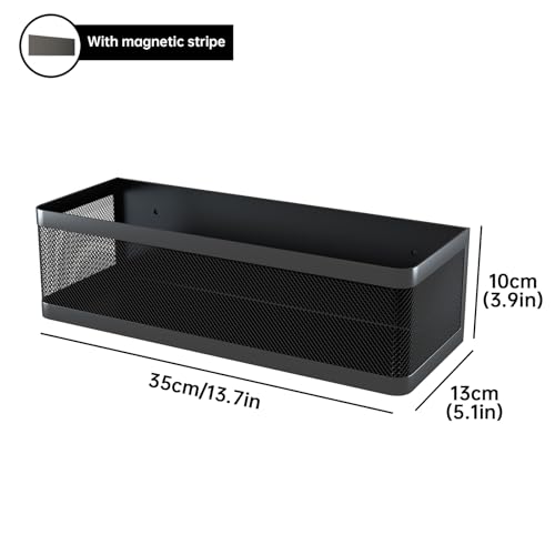 Magnetic Shelf for Washing Machine Laundry Room Magnetic Organizer Laundry Shelves Organizer Washing Machine Shelf Hanging Basket Storage Magnet Fridge Shelves (Black, L13.78in*W5.12in*H3.94in) - color: Black, size: L13.78in*W5.12in*H3.94in