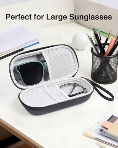 Luxtude Contact Lens Case, Glasses and Contact Case 2 in 1, Hard Shell Travel Contacts Cases with Mirror, Double Eyeglass Cases (Black) - color: Black-New Version