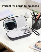 Luxtude Contact Lens Case, Glasses and Contact Case 2 in 1, Hard Shell Travel Contacts Cases with Mirror, Double Eyeglass Cases (Black) - color: Black-New Version