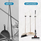 4Pcs peel and stick mop and broom holder wall mount Stainless Steel Heavy Duty Mop Holder Broom Hanger Wall with Screws, Garden Outdoor Tool Organizer Rack Broom Hanger