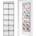 GOMAJI 12 Large Breathable Mesh Pockets, Over The Door Shoe Organizer, Boots Hanging Storage Shoe Rack for Closet, Accessories - - White
