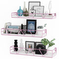 Amaoot Floating Shelves Set of 3, Home Wood Wall Shelf, Farmhouse Shelf for Bedroom, Wall Mounted Floating Shelf for Living Room, Bedroom, Bathroom, Kitchen, Office (Pink) - color: Pink