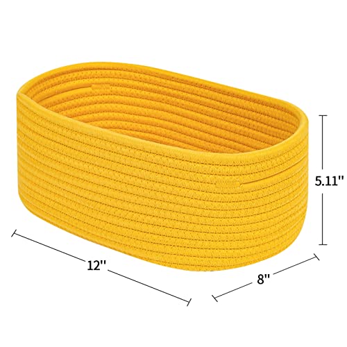 CubesLand Cube Shelf Closet Storage Baskets Bins Set 2,Woven Basket for Organizing/Storage,Long-lasting &Skin-friendly Toy Storage Basket Bin,Stylish Room Decor Basket,Yellow Cotton Rope Basket - color: Yellow, size: 2pcs-Small Basket