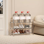 3 Tier Expandable Shoe Rack for Closet, Stainless Steel Shoe Shelf, Strong Weight Capacity Shoes Organizer, Easy to Install and Saving Space Standing Shelf with Sturdy Frame(3 Tier) - size: 3 Tier