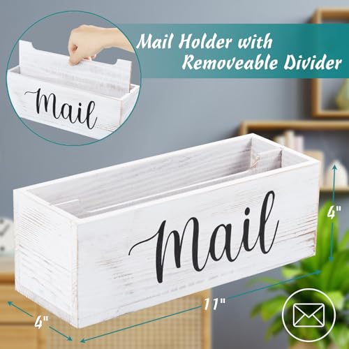 DRASTAR Mail Organizer Countertop, Mail Holder Wall Mount, Retro White Mail Sorter Organizer, Envelope Holder for Home Office - color: Retro White, size: 2 Slots