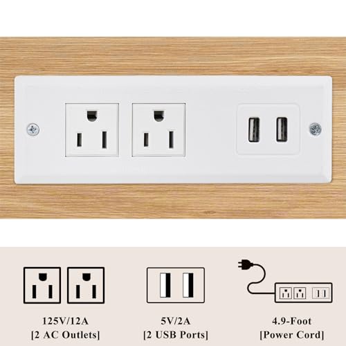 YUFAM Small Narrow Wood Side Table with Charging Station, 3-Tier Slim End Table for Small Space, Skinny Nightstand with Storage for Couch, Thin Bedside Table with USB Ports and Outlets, Natural - color: Natural, size: 1 Pack