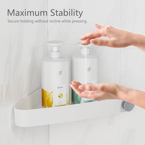 Sotfamily Plastic Shower Caddy Corner (for 90° Only), 2 Pack Adhesive Corner Shower Shelves for Bathroom Organizers and Storage, White - color: White, size: 2 Pack