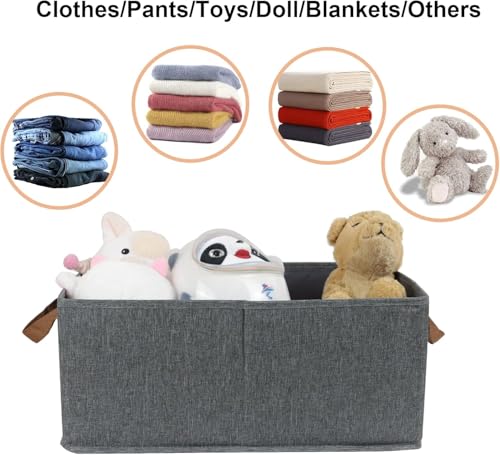 Fordonral Pack of 3 Large Capacity Storage Bins Closet Organizer System, Sturdy Foldable Storage Boxes for Organizing Clothing, Sheets, Toys, Books - Shelf Organizer Shelves Basket Storage Bin - color: Gray