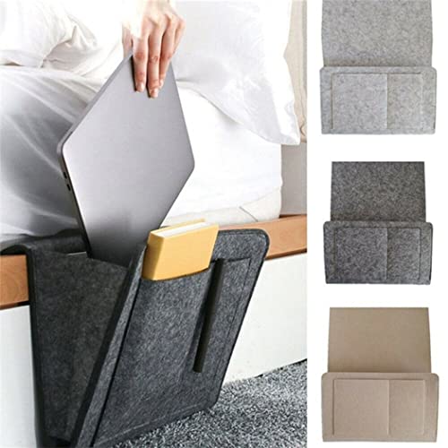 1x Felt Bedside Storage Organizer Anti-Slip Bedside Bag Bed Sofa Side Pouch Hanging Couch Storage Bed Holder Organizer Pockets (Color : C) - color: C