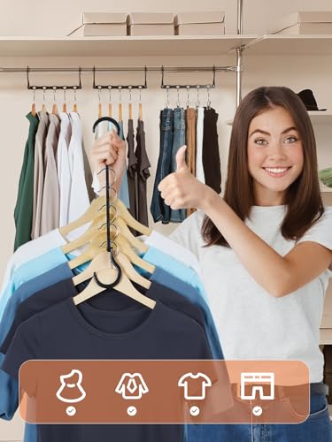 HOUSE DAY Space Saving Hanger 20 Pack Sturdy Black Magic Hangers for Closet Organizers and Storage for Heavy Clothes, Dorm Room Bedroom Home RV Car Camper Organization Essentials - color: Black, size: 20 Pack