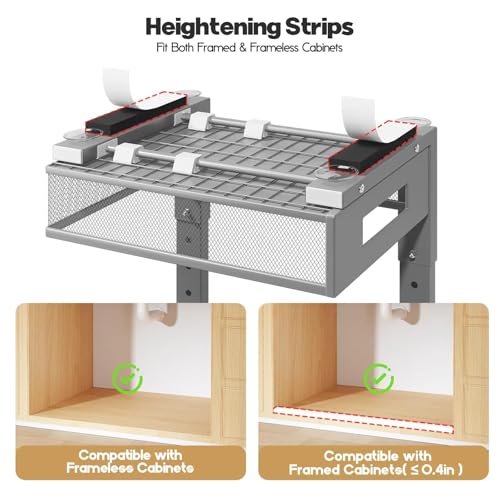 2 Packs 21IN Depth Under Sink Organizer, 2-Tier Pull Out Cabinet Organizer With Smooth Circular Rail, Large Capacity Metal Mesh Sliding Drawers For Bathroom& Kitchen Storage,Height Adjustable-Gun Gray - color: Gun Gray, size: 2 Pack-21"Dx11.6"-16.7" H