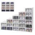 20-Pack Stackable Clear Shoe Storage Boxes, Foldable Shoe Organizer with Flip Doors & Heart Handles, Space-Saving Shoe Box Storage for Closet, Easy Access, Fits Up to US Size 10/9