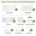 3 Drawers Narrow Storage Cabinet, Slim Bathroom Storage Cabinet, Plastic Rolling Cart Organizer for Small Spaces, Laundry, Office, Home, White - size: 3 Drawer