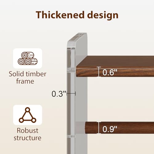 Shoe Rack, 4-Tier Slanted Shoe Storage Shelf, Narrow Shoe Rack for Entryway, Solid Wood and Acrylic Shoe Stand, Slim Shoe Shelf with Wooden Top ，Suitable for Bedrooms and Living Rooms - size: 48