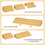 Extra-Long Expandable Bamboo Can Rack for Pantry – 3-Tier Adjustable Pantry Can Organizer, Large Capacity Holds up to 45 Cans, Pantry Shelf & Countertop Storage (Patent Pending)