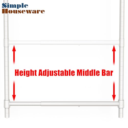 Simple Houseware Adjustable Closet Hanging Rod, White - color: White, size: 1 Pack