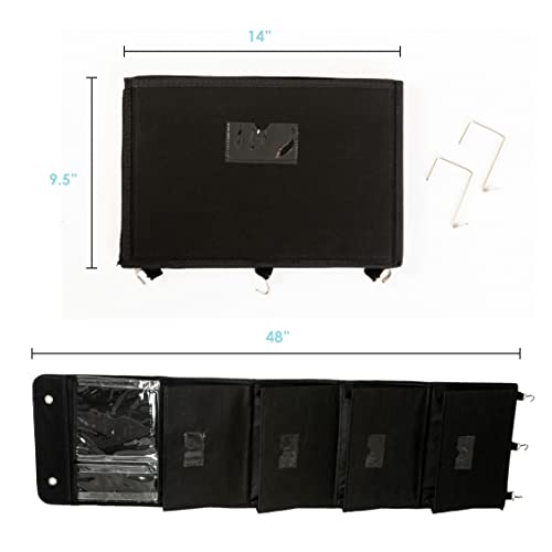 Wall File Organizer For Over the Door Hanger Document Rack with 5 File Pockets | Multipurpose Sorter for Papers & Magazines | Heavy-Duty Wall File Folders for Office Classroom & Home Organization