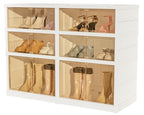 3-Tier Portable Shoe Rack Organizer for Closet, 12 Pairs Shoe Container Bins, Clear Plastic Collapsible Shoes Storage Box, Stackable Sneaker Storage Shoe Cabinet with Door - size: 3 Tiers - 12 Pairs