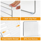 JUPELI Foil and Plastic Wrap Organizer, Expandable Kitchen Pantry Storage, Height Adjustable Cabinet Rack for Kitchen Organization, Aluminum Foil -3 Tier 9.8" to 15.6"L - size: 1 Pack