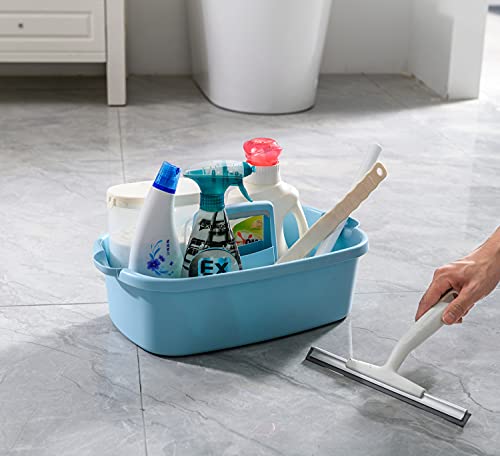ALINK Large Plastic Shower Caddy Tote, Portable Storage Caddy Basket Organizer with Handle for Dorm, Bathroom, Tool, Garden, Kitchen, Cleaning Supplies – Blue - color: Blue