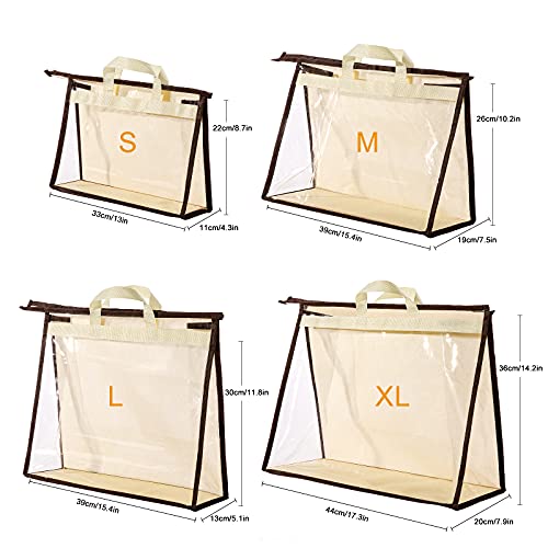 CINPIUK Clear Handbag Storage Bags Purse Organizer for Closet, Zipper Hanging Storage Bag for Handbags, XL, 2PCS - color: Beige, size: XL-2PCS