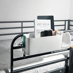Yopay 2 Pack Bedside Caddy Organizer, Plastic Bunk Bed Shelf, Dorm Bedside Holder, Multi Storage Pocket Holder for Kids Loft Bed Rail Rv Bathroom College with Hook