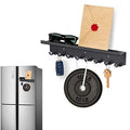 Volnamal Key Holder Wall Mount, Magnetic Key Hooks and Mail Organizer Tray with 8 Hooks, Adhesive Key Rack Hanger for Entryway, Refrigerator, Black