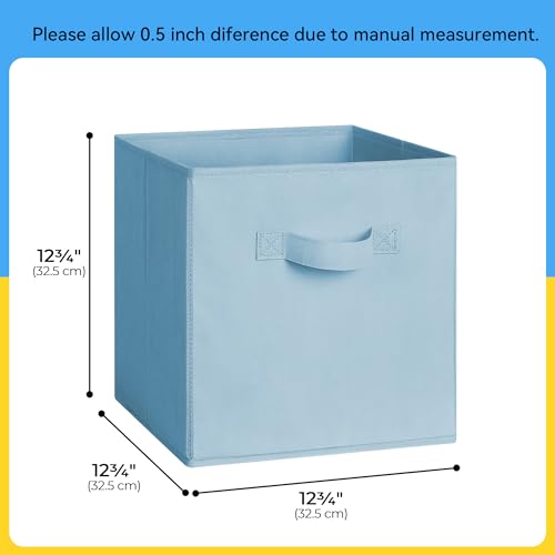 Cupic Cupid 13 Inch Storage Cube, Fabric Cube Storage Bin with Handles, Storage Cube Organizer for Clothes and Toys, Collapsible Cube Bins for Closet, Shelves, Nursery, 6-Pack, Pastel Colors - color: Pastel Colors, size: 13 Inch
