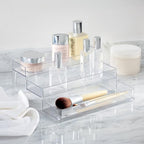 iDesign 3-Tier Spice Rack Organizer for Cabinets, Pantry or Countertop, Set of 2, Clear, Made in USA - style: Pack of 2