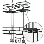SRIWATANA Shower Caddy Hanging Over Head, Bathroom Shower Organizer Shower Rack Holder with Hooks for Razors - Black - color: Black